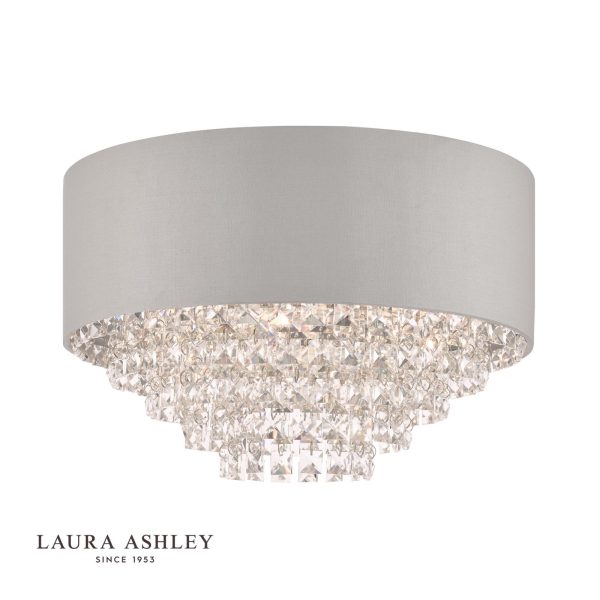 Laura Ashley Carrington 5lt Flush Grey Shade Crystal