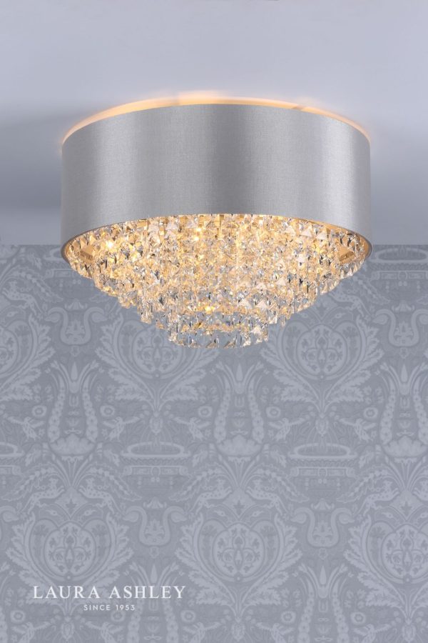 Laura Ashley Carrington 5lt Flush Grey Shade Crystal - Image 2