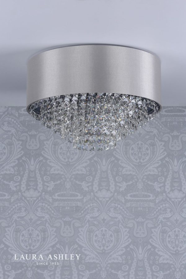 Laura Ashley Carrington 5lt Flush Grey Shade Crystal - Image 3