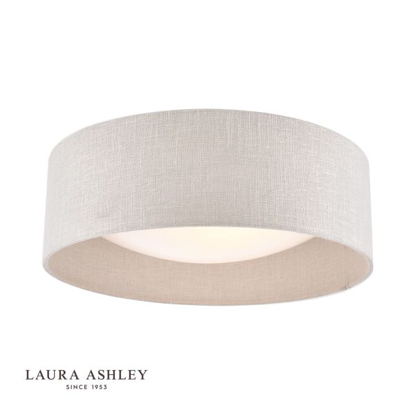 Laura Ashley Bacall 2lt Flush Silver Linen Shade