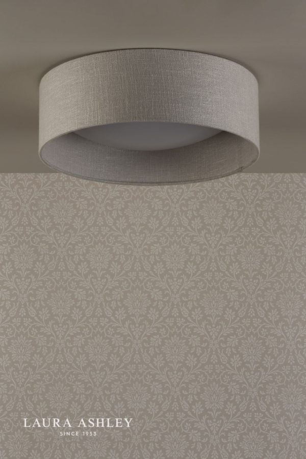 Laura Ashley Bacall 2lt Flush Silver Linen Shade - Image 4