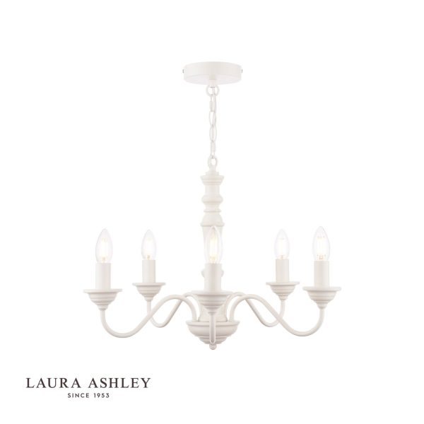 Laura Ashley Tate 5lt Pendant Distressed Off White Fitting Only