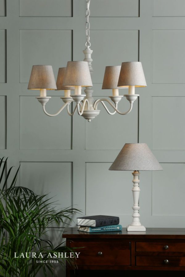 Laura Ashley Tate 5lt Pendant Distressed Off White Fitting Only - Image 5