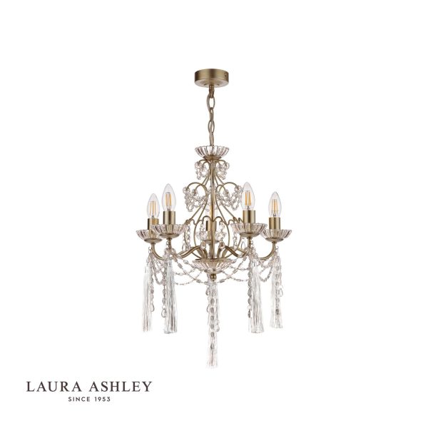 Laura Ashley Aanais 5lt Chandelier Champagne Crystal - Image 2