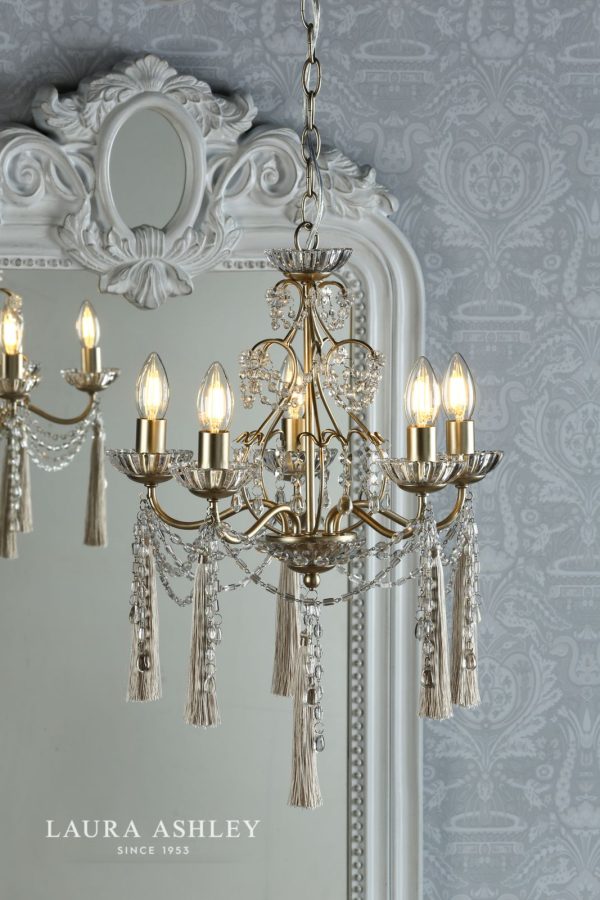 Laura Ashley Aanais 5lt Chandelier Champagne Crystal - Image 3