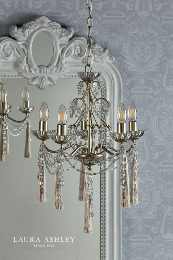 Laura Ashley Aanais 5lt Chandelier Champagne Crystal - Image 4