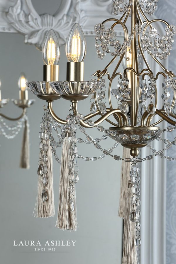 Laura Ashley Aanais 5lt Chandelier Champagne Crystal - Image 6