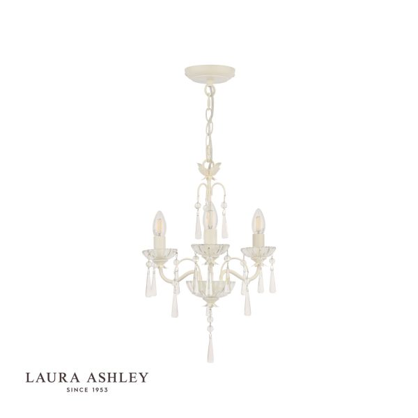 Laura Ashley Margo 3lt Chandelier Cream Glass - Image 2