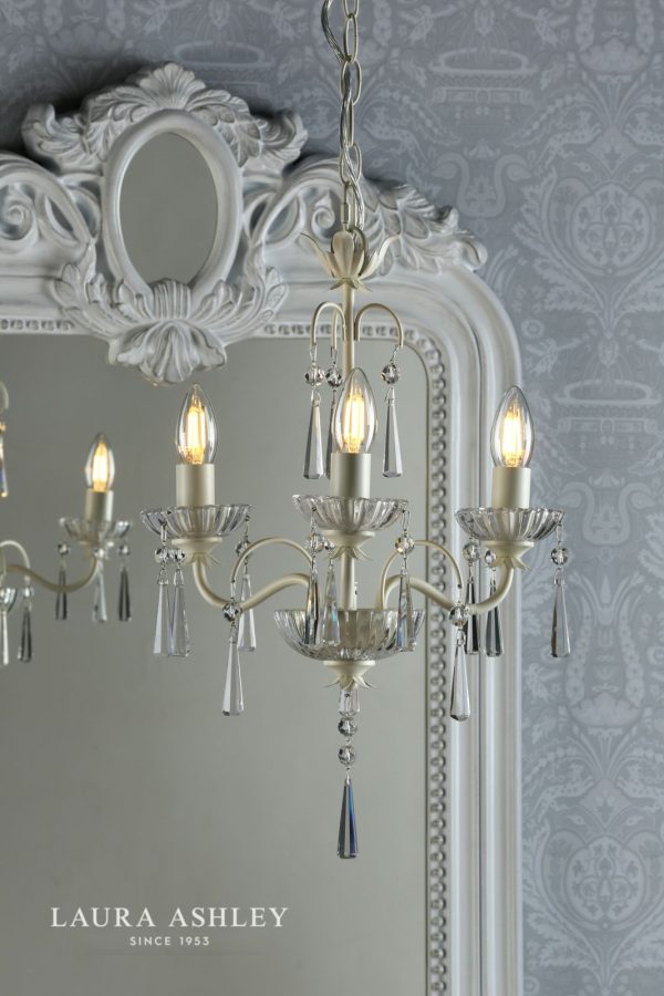 Laura Ashley Margo 3lt Chandelier Cream Glass - Image 3