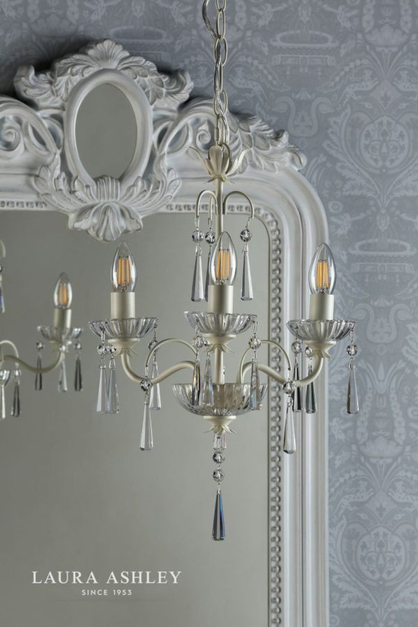 Laura Ashley Margo 3lt Chandelier Cream Glass - Image 4