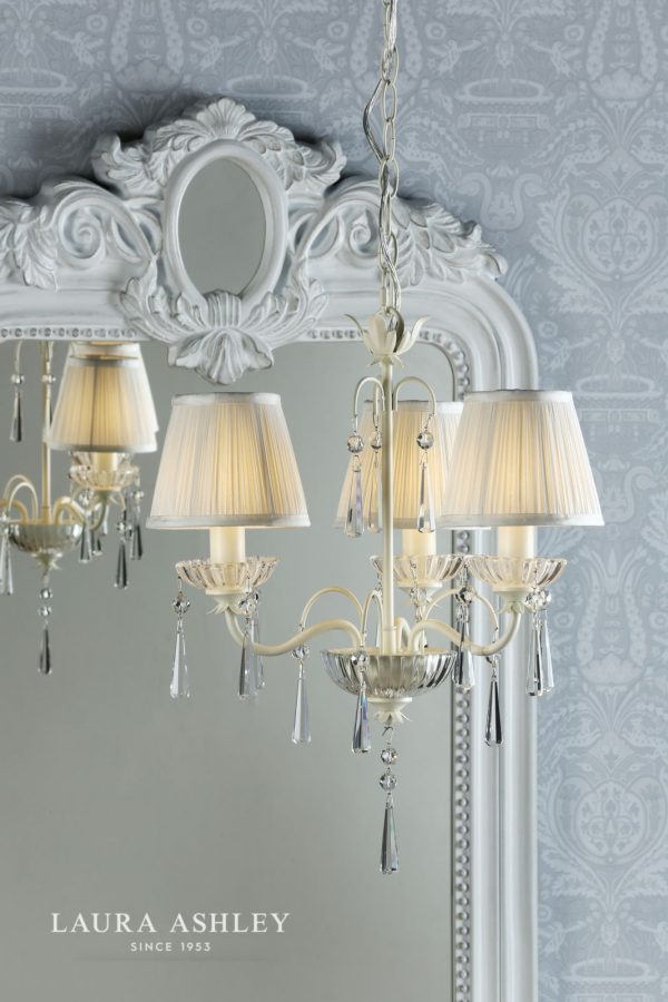 Laura Ashley Margo 3lt Chandelier Cream Glass - Image 5