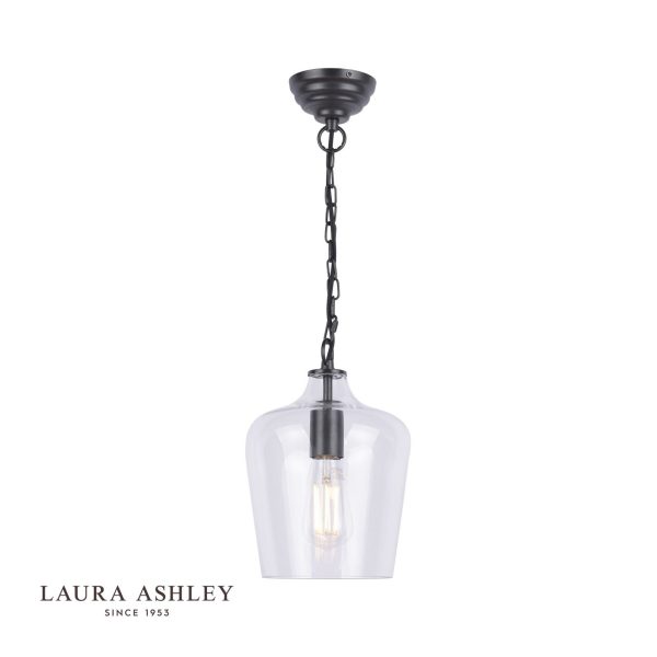 Ockley Bottle Pendant Glass & Matt Black