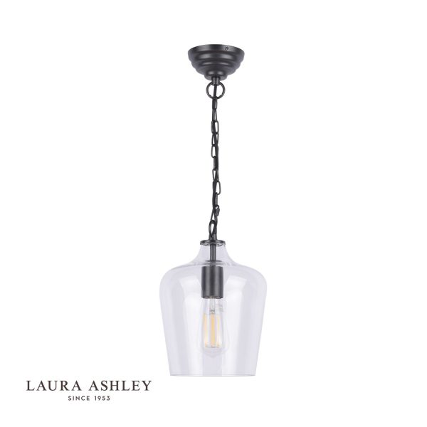 Ockley Bottle Pendant Glass & Matt Black - Image 2