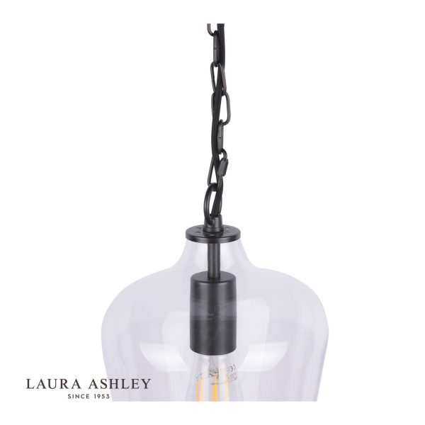 Ockley Bottle Pendant Glass & Matt Black - Image 3