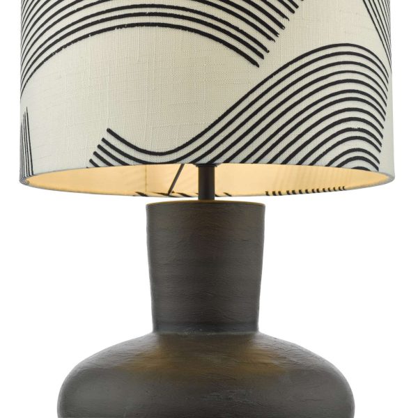 Miho Cream and Black Patterned Linen Shade 34cm - Image 3