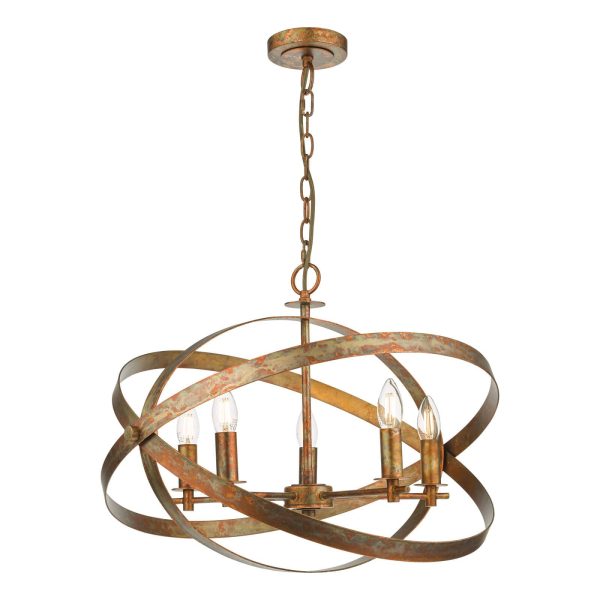 Nitya 5 Light Pendant Mottled Copper