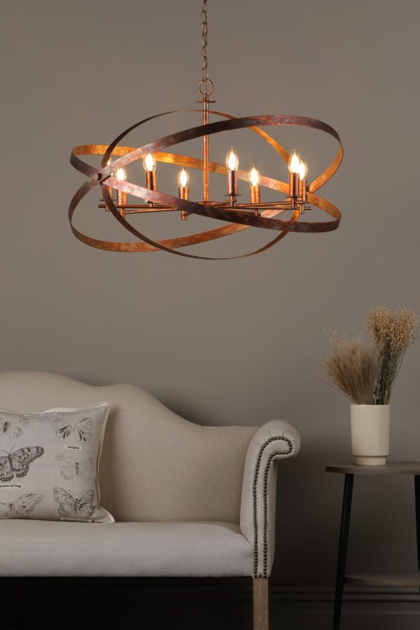 Nitya 8 Light Pendant Mottled Copper - Image 6