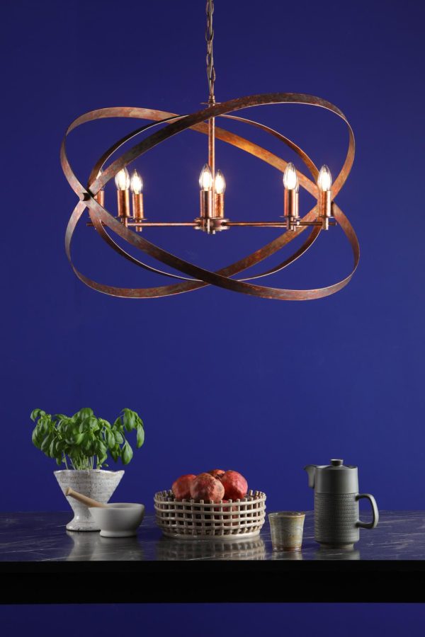 Nitya 8 Light Pendant Mottled Copper - Image 8