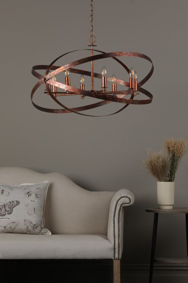 Nitya 8 Light Pendant Mottled Copper - Image 7