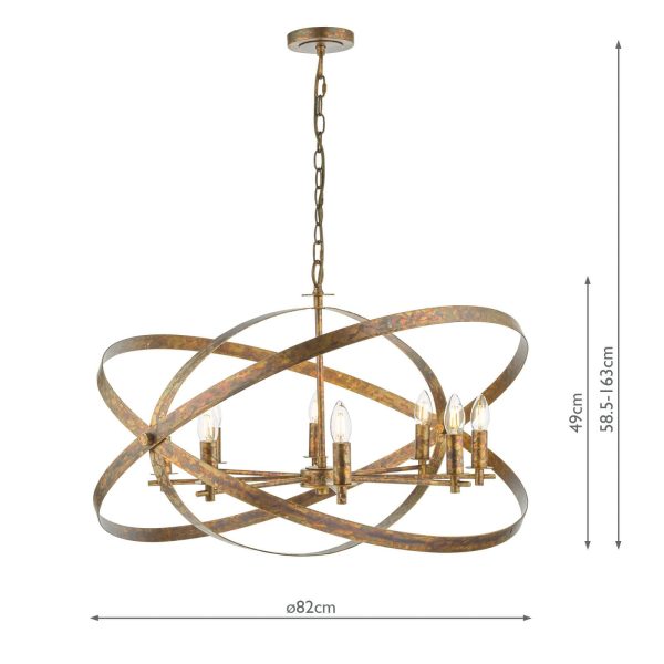 Nitya 8 Light Pendant Mottled Copper - Image 9