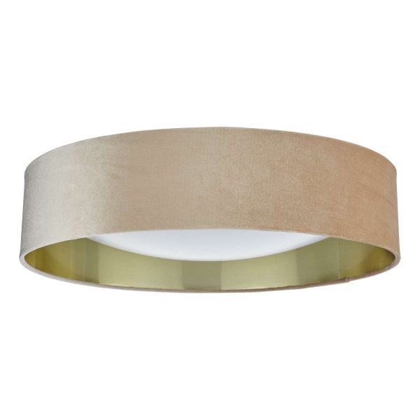 Nysa 3 Light Flush Velvet Taupe Shade 60cm - Image 2