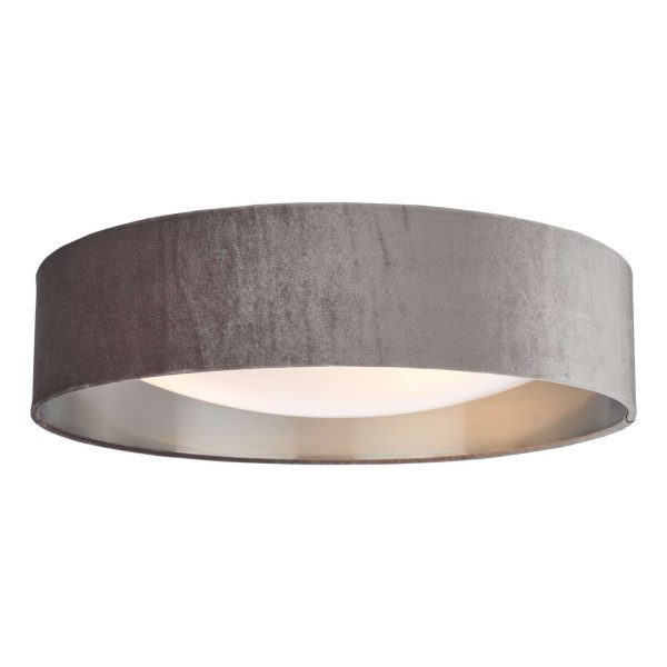 Nysa 3 Light Flush Velvet Mink Shade 60cm