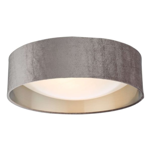 Nysa 2 Light Flush Velvet Mink Shade 40cm