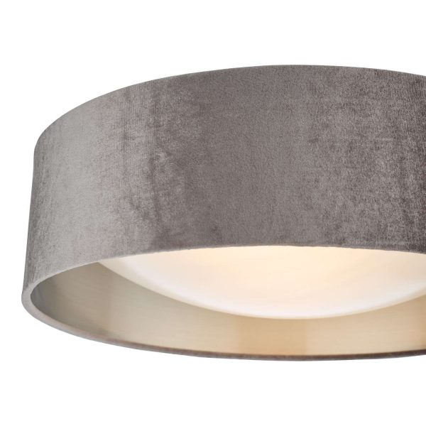 Nysa 2 Light Flush Velvet Mink Shade 40cm - Image 3