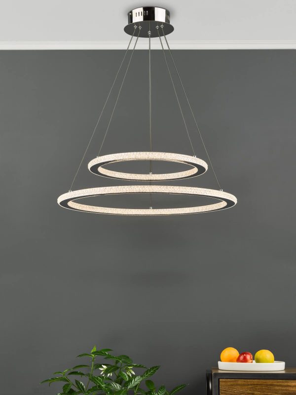 Orion 2 Ring Pendant Polished Chrome LED - Image 10