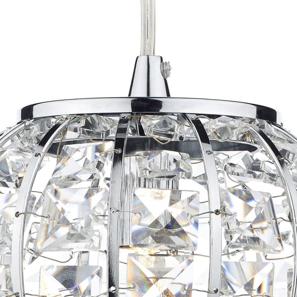 Rae 1 Light Pendant Polished Chrome/ Clear