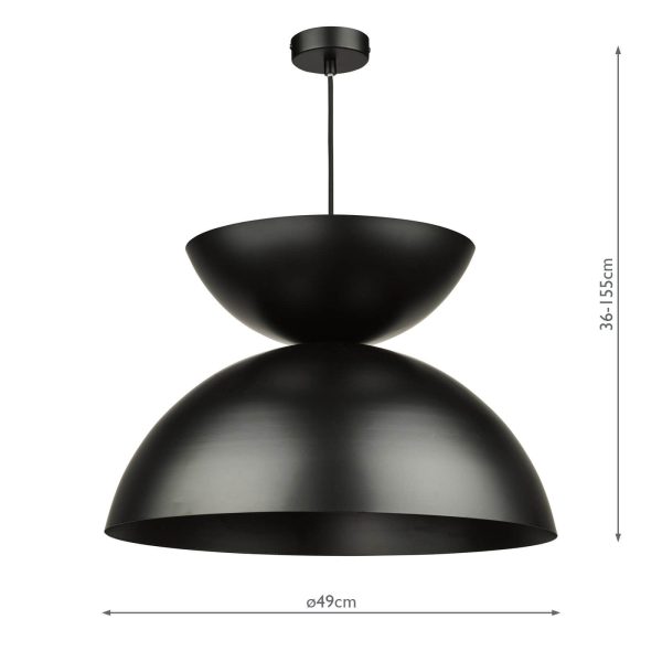 Riya Pendant Matt Black - Image 6