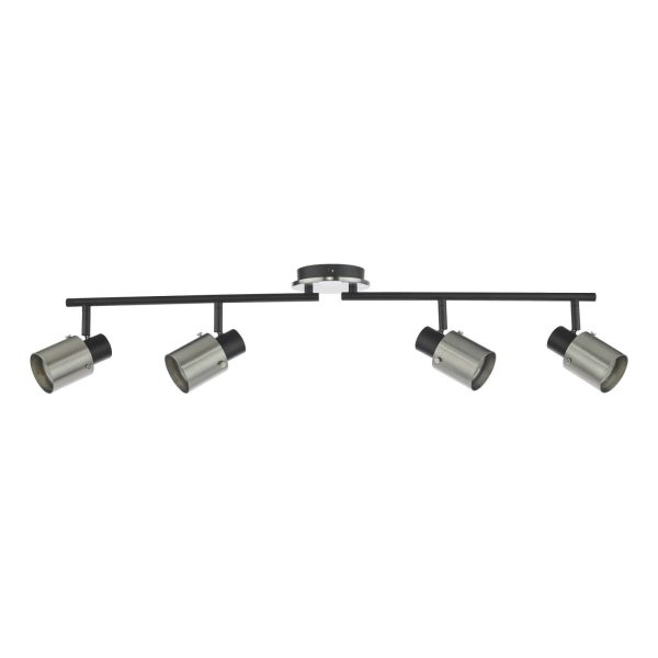 Ryan 4 Light Bar Spotlight Brushed Nickel Matt Black - Image 2