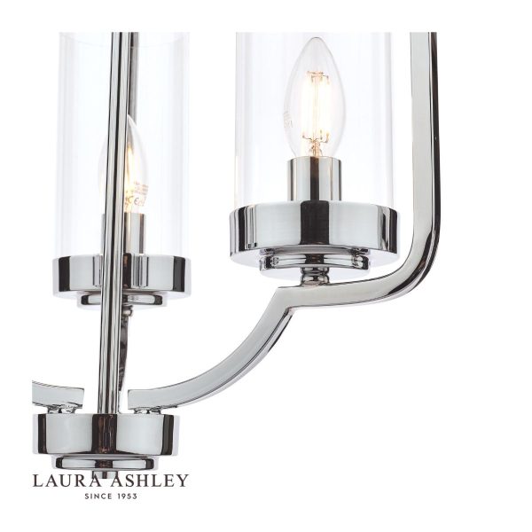 Laura Ashley Joseph 3lt Chandelier Polished Chrome Glass - Image 3