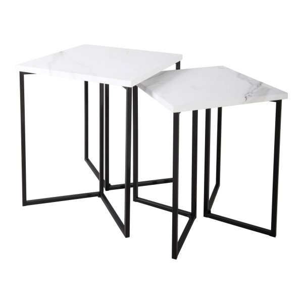 Fotini Nested Side Table White Marble