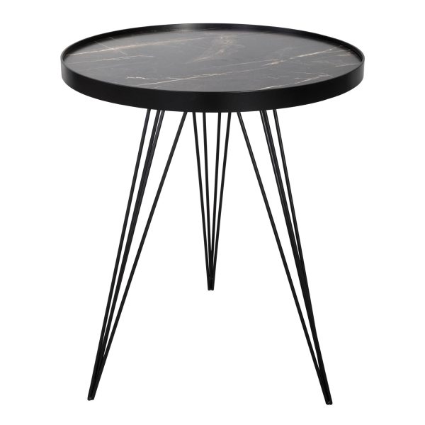 Rauma Round Side Table Dark Grey Stone