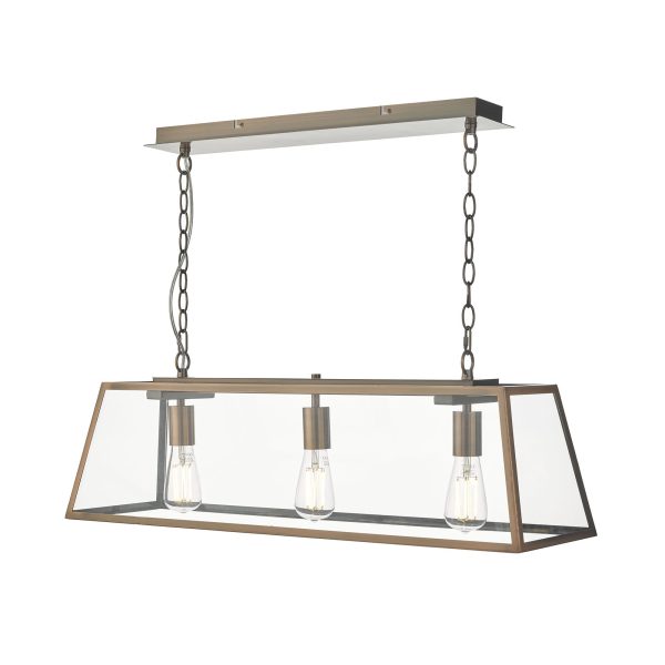 Academy 3 Light Bar Pendant Antique Copper