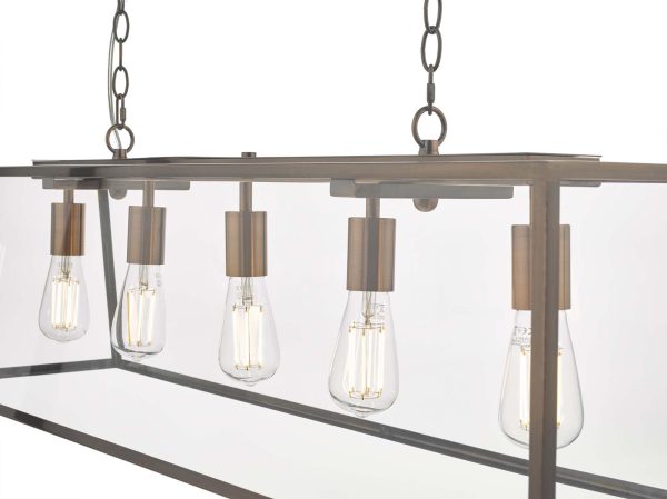 Academy 5 Light Bar Pendant Antique Copper - Image 3