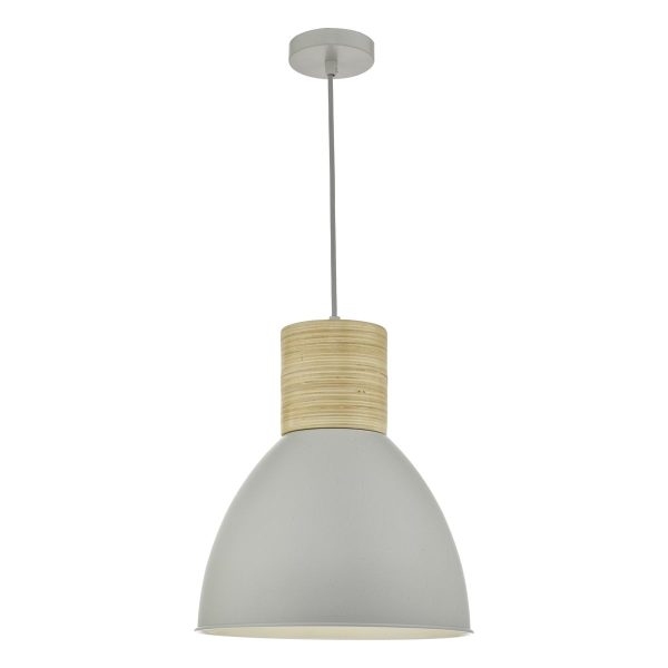 Adna Pendant Grey & Wood