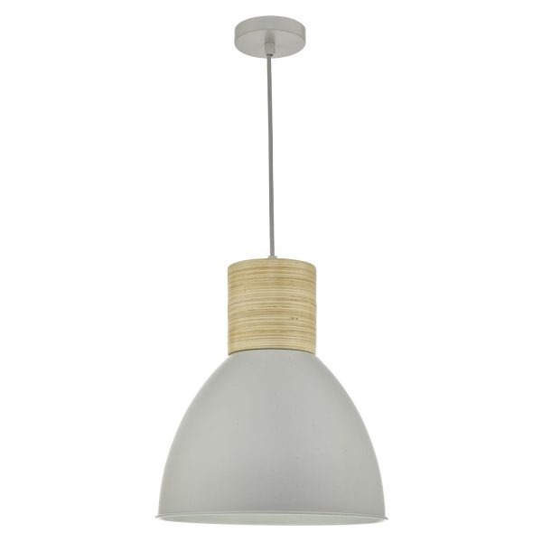 Adna Pendant Grey & Wood - Image 2