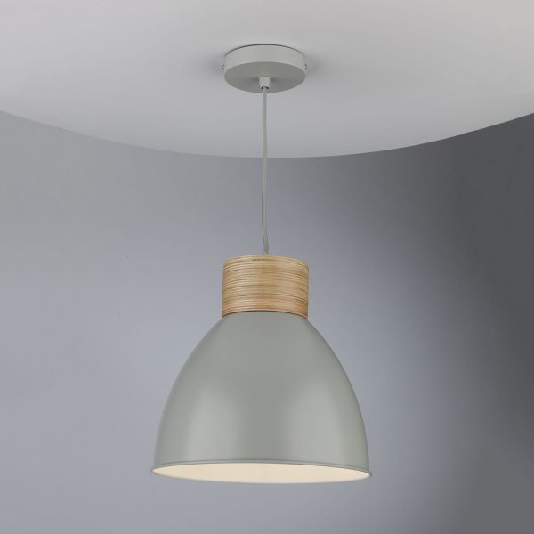 Adna Pendant Grey & Wood - Image 5