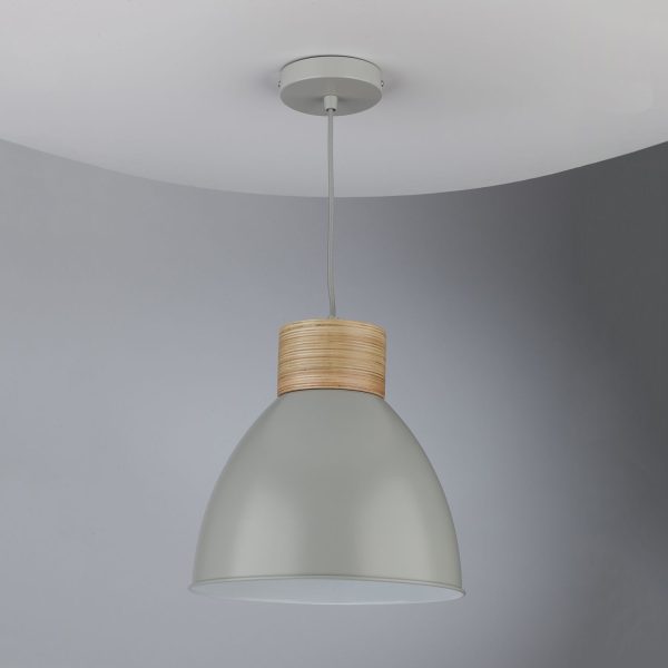 Adna Pendant Grey & Wood - Image 7