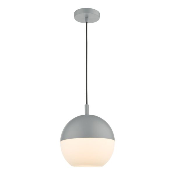 Andre 1 Light Single Pendant Grey Opal Glass