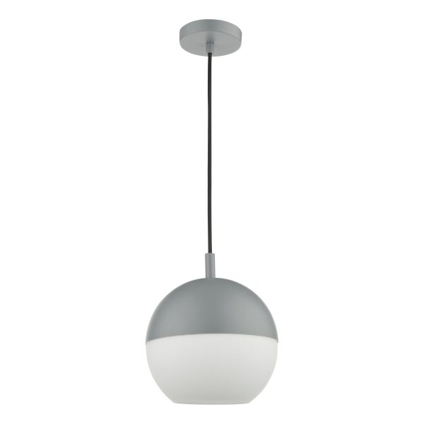 Andre 1 Light Single Pendant Grey Opal Glass - Image 2