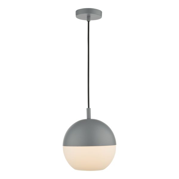 Andre 1 Light Single Pendant Grey Opal Glass - Image 5