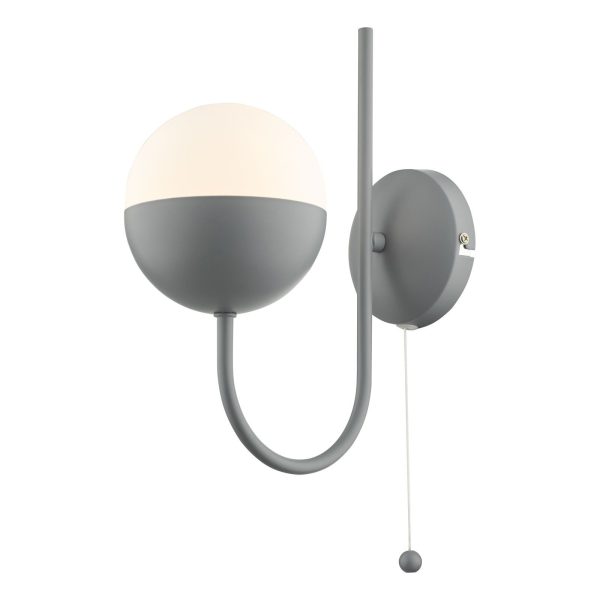 Andre Single Wall Light Grey Opal Glass