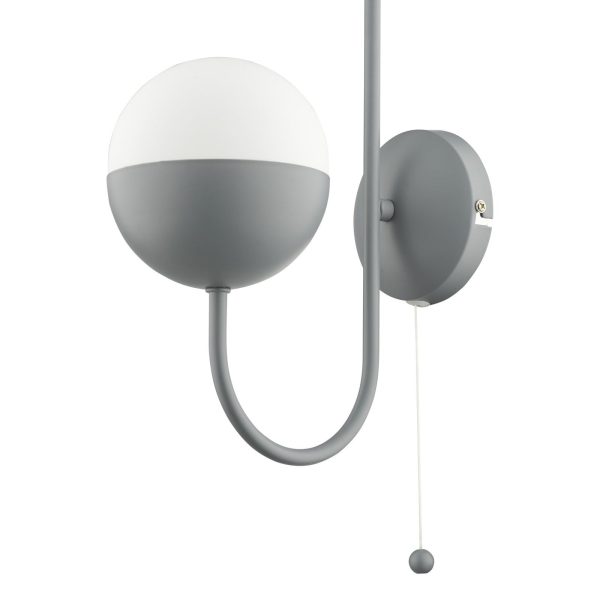 Andre Single Wall Light Grey Opal Glass - Image 2