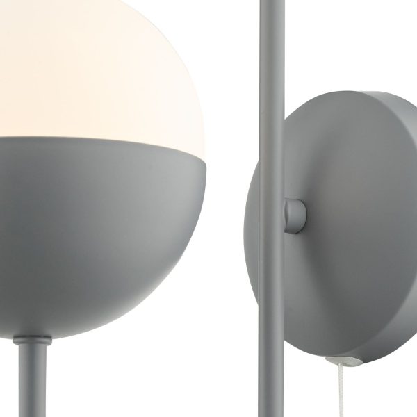 Andre Single Wall Light Grey Opal Glass - Image 3