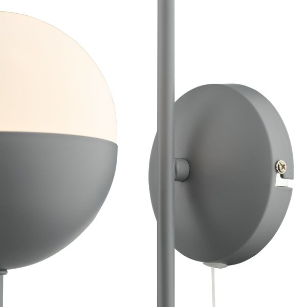 Andre Single Wall Light Grey Opal Glass - Image 4