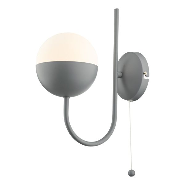 Andre Single Wall Light Grey Opal Glass - Image 5