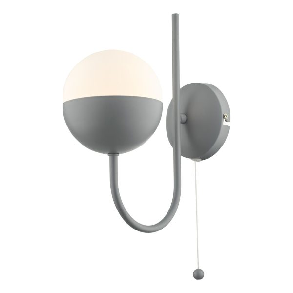 Andre Single Wall Light Grey Opal Glass - Image 6